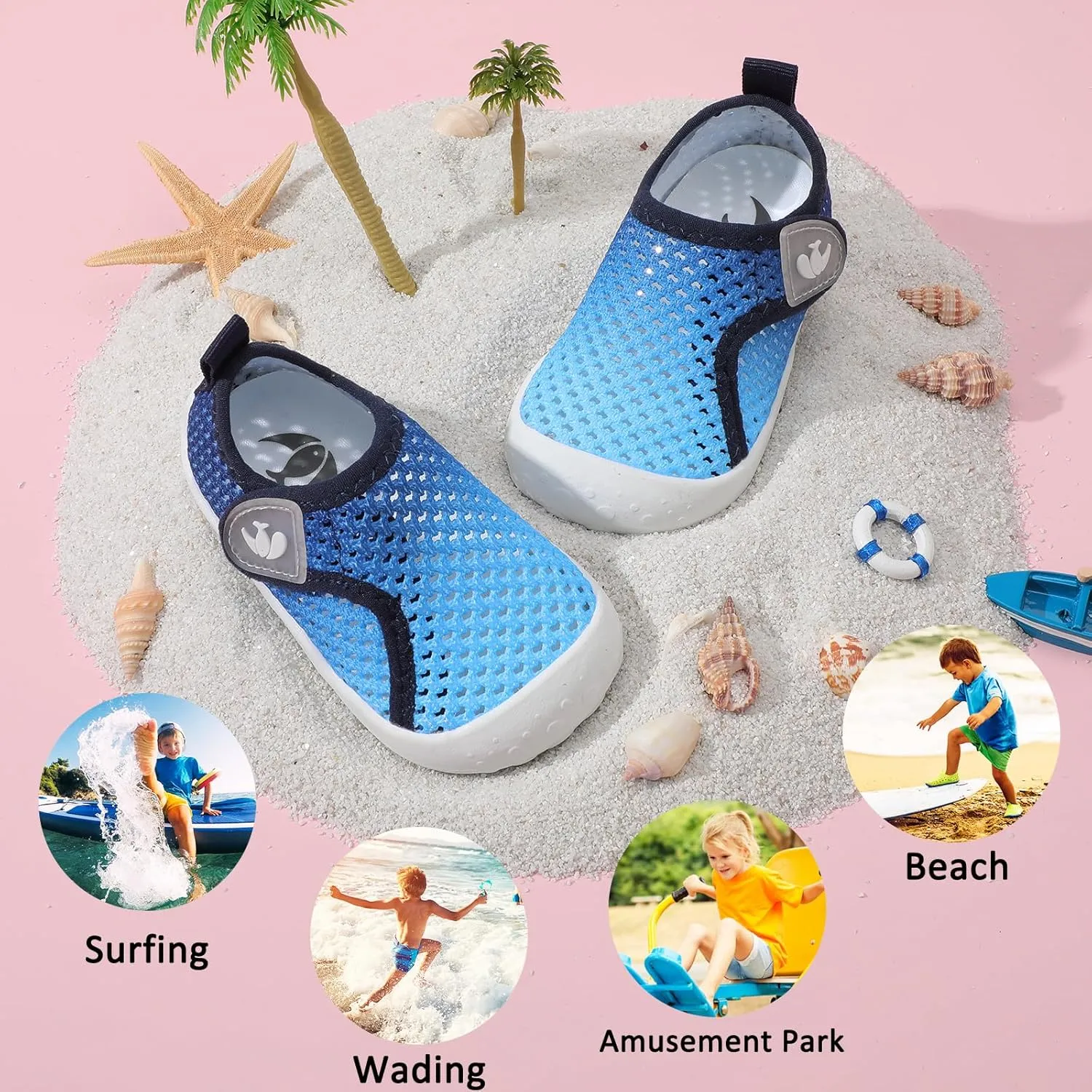 FEETCITY Wide Baby Water Shoes Boys Girls Barefoot Shoes Quick-Dry Kids Aqua Socks for Beach Swim Pool