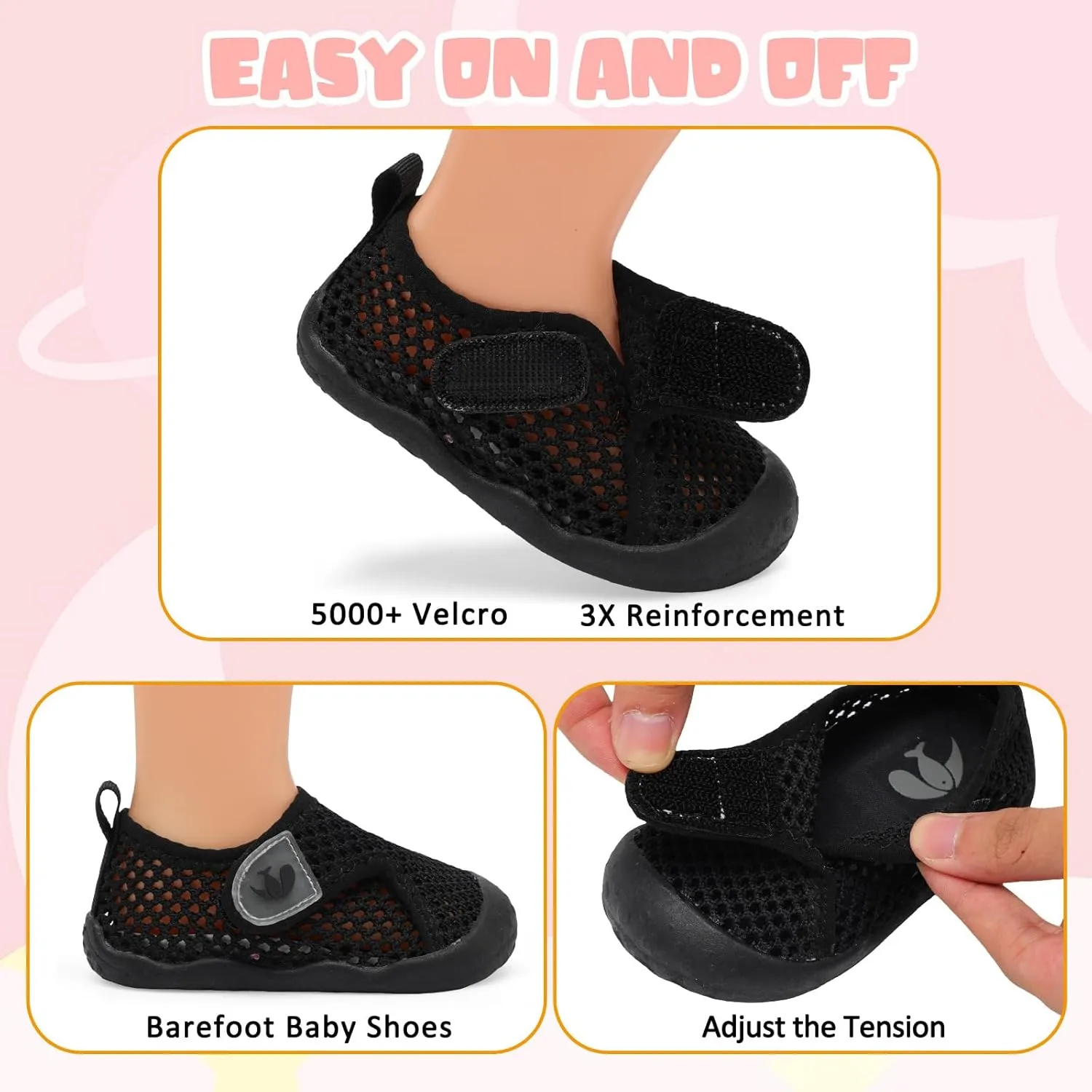 FEETCITY Wide Baby Water Shoes Boys Girls Barefoot Shoes Quick-Dry Kids Aqua Socks for Beach Swim Pool