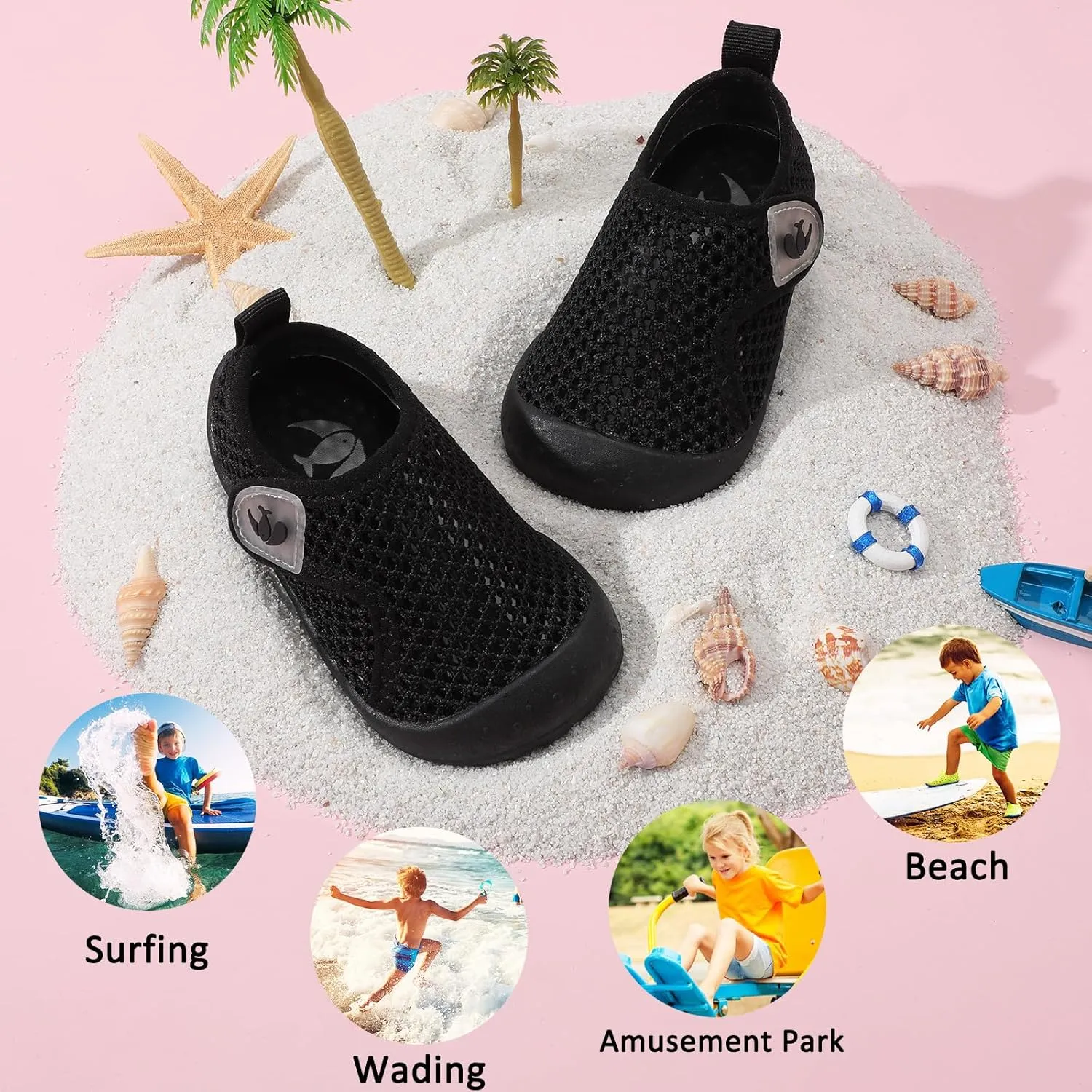 FEETCITY Wide Baby Water Shoes Boys Girls Barefoot Shoes Quick-Dry Kids Aqua Socks for Beach Swim Pool