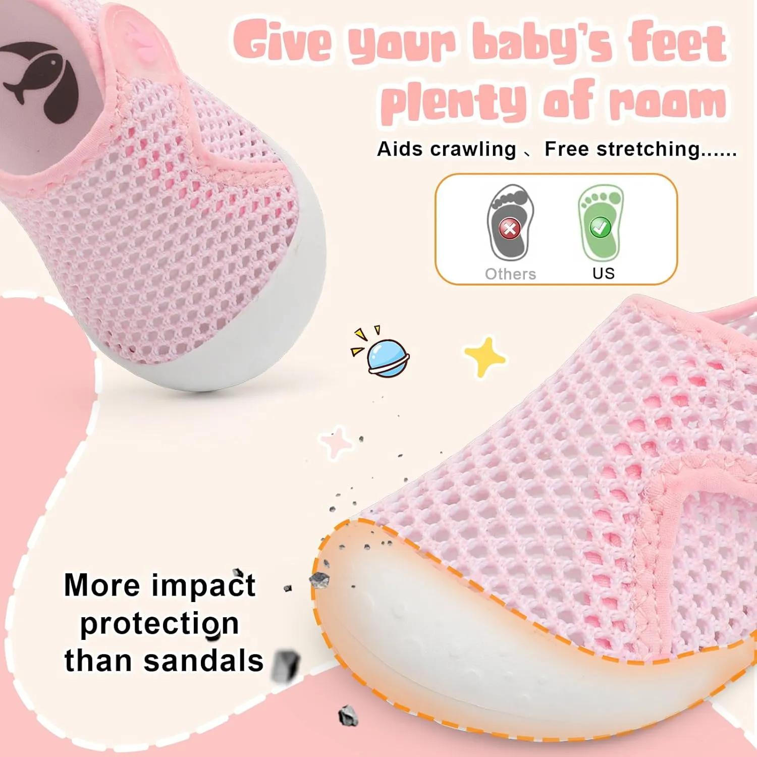 FEETCITY Wide Baby Water Shoes Boys Girls Barefoot Shoes Quick-Dry Kids Aqua Socks for Beach Swim Pool