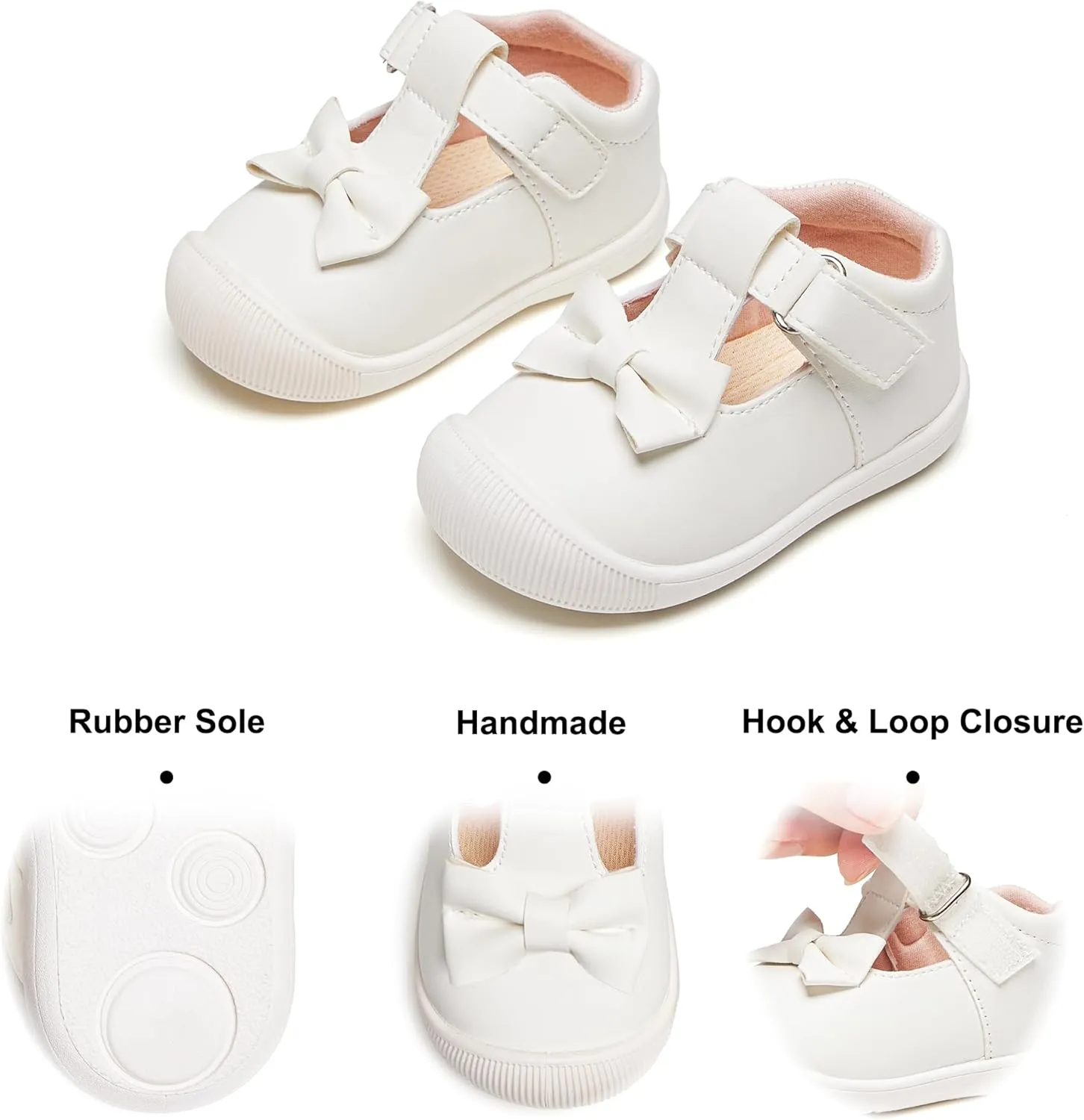 Felix & Flora Soft Sole Baby Dress Shoes - Infant Baby Walking Shoes Moccasinss Rubber Sole Crib Shoes