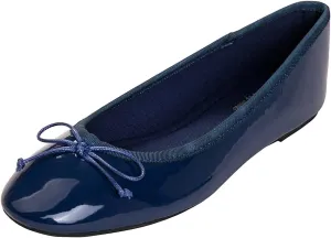 FEVERSOLE Women's Macaroon Colorful Memory Foam Cushion Insock Patent Ballet Flat