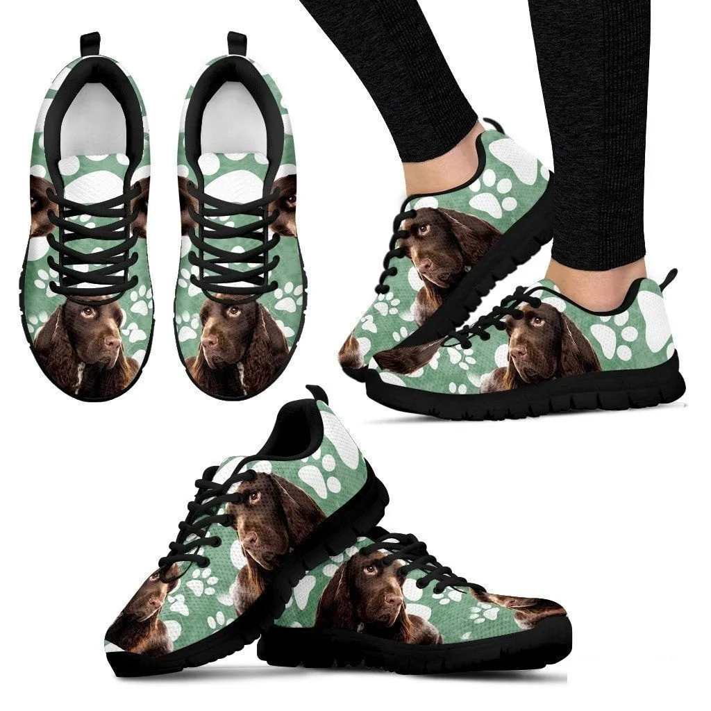 Field Spaniel Print (Black/White) Running Shoes For Women-Free Shipping