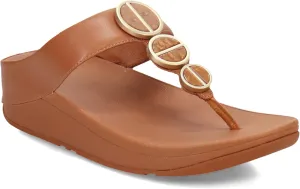 FitFlop Women's Thong Halo Metallic-Trim Toe-Post Sandals