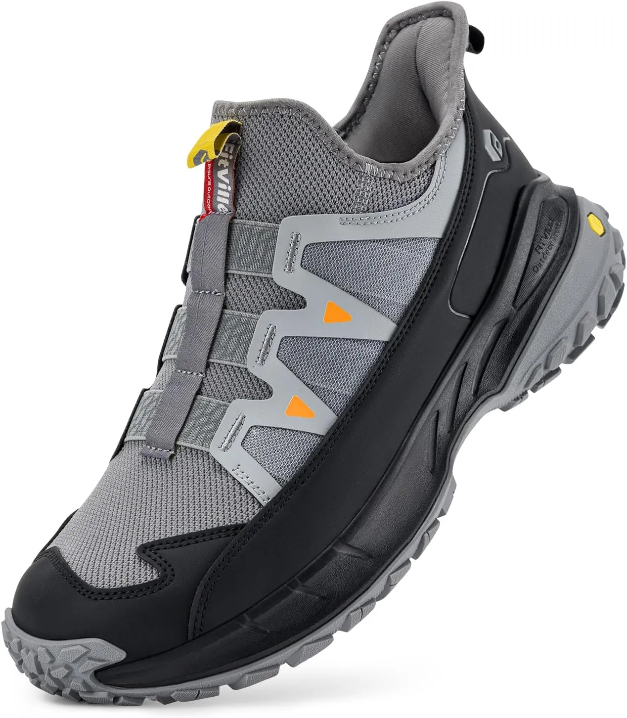 FitVille Extra Wide Sneakers for Men Slip-on Shoes, Soft Comfortable Mens Running Shoe, Slip Resistant Hiking Walking Shoes with Arch Support & Wide Toe Box