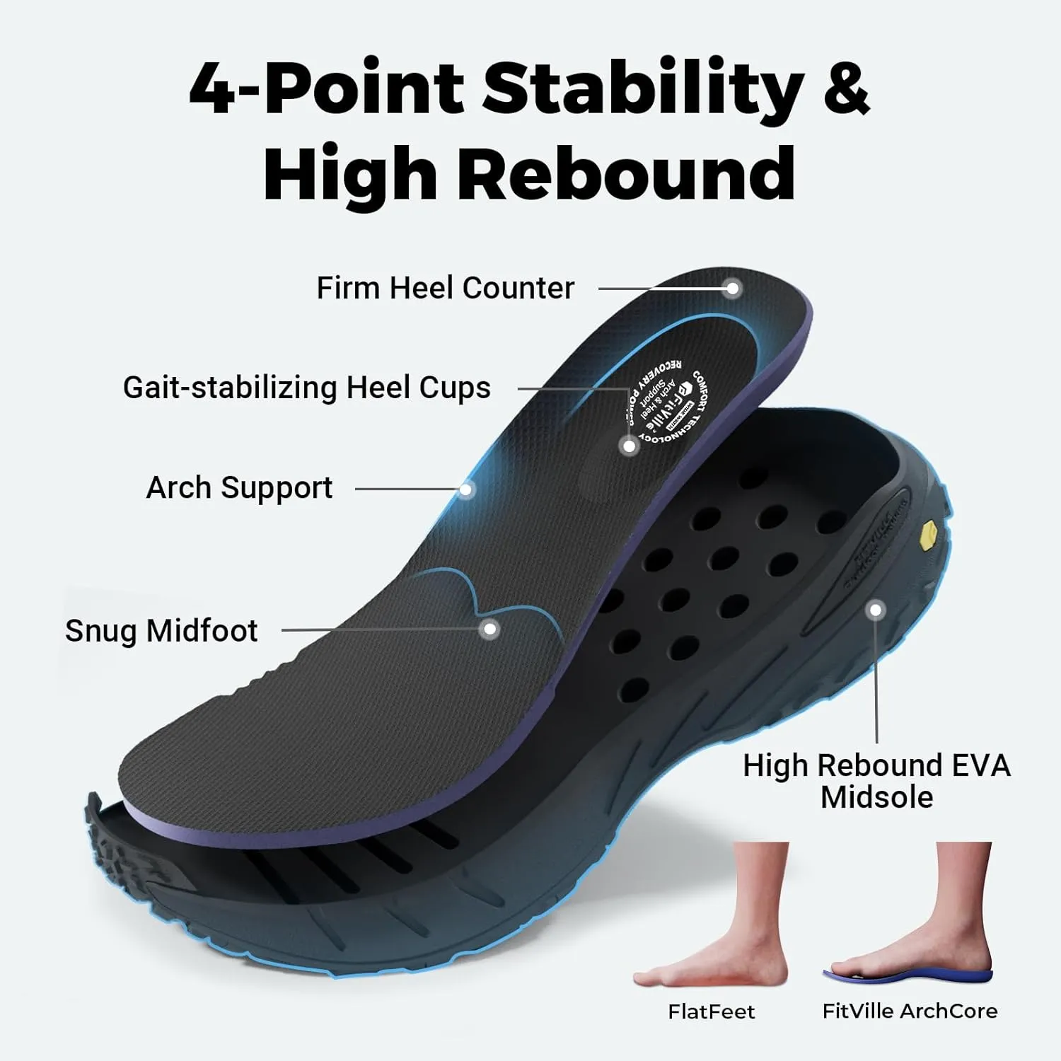 FitVille Extra Wide Sneakers for Men Slip-on Shoes, Soft Comfortable Mens Running Shoe, Slip Resistant Hiking Walking Shoes with Arch Support & Wide Toe Box