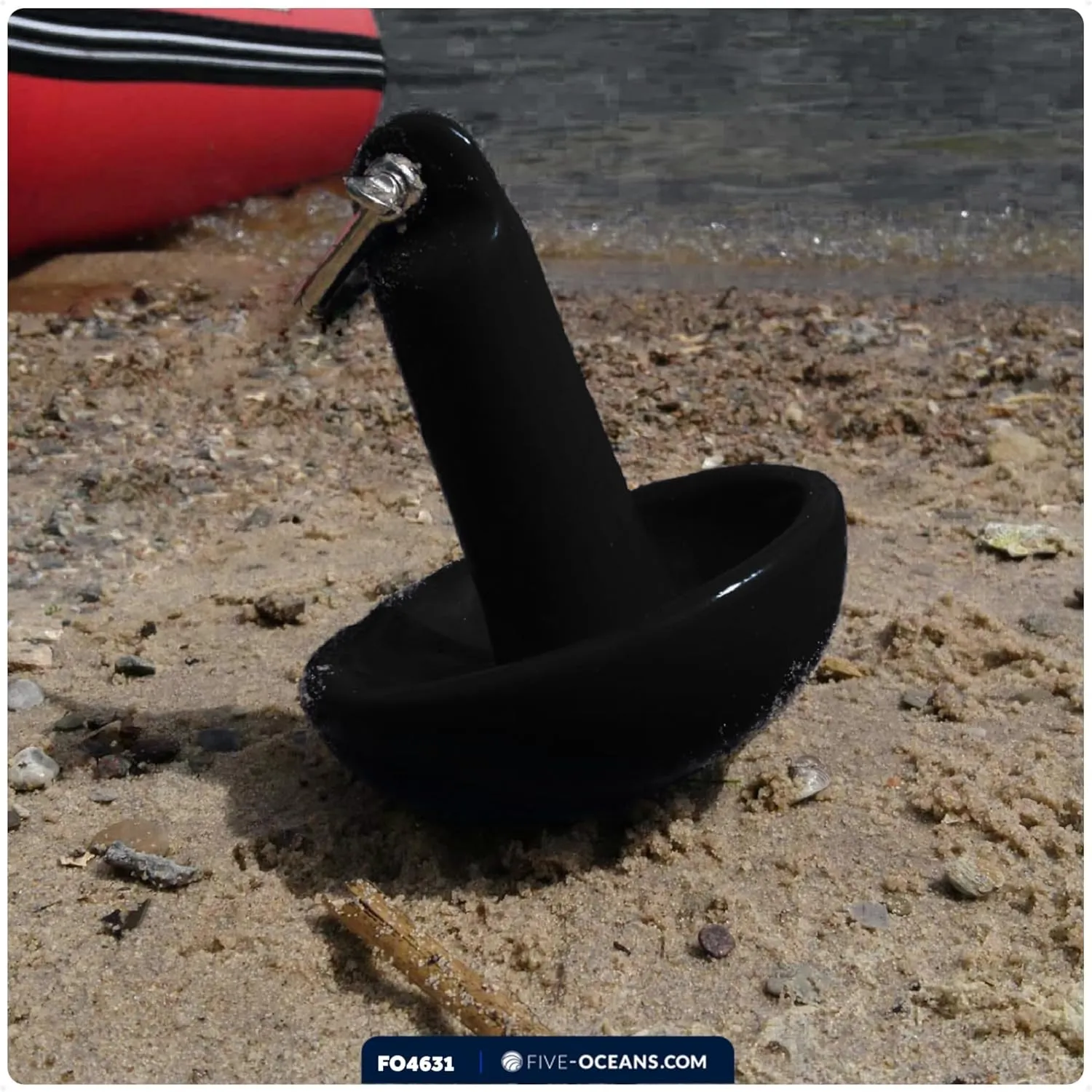Five Oceans Mushroom Boat Anchor & Boat Anchor Kit, Black PVC Vinyl Coated, Multiple Sizes for Paddle Board, Small Boat, Jet Ski, Canoe, Kayak Anchor