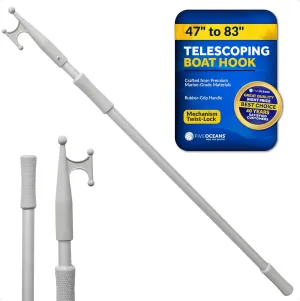 Five Oceans Telescoping Boat Hooks Extends from 47" to 83"
