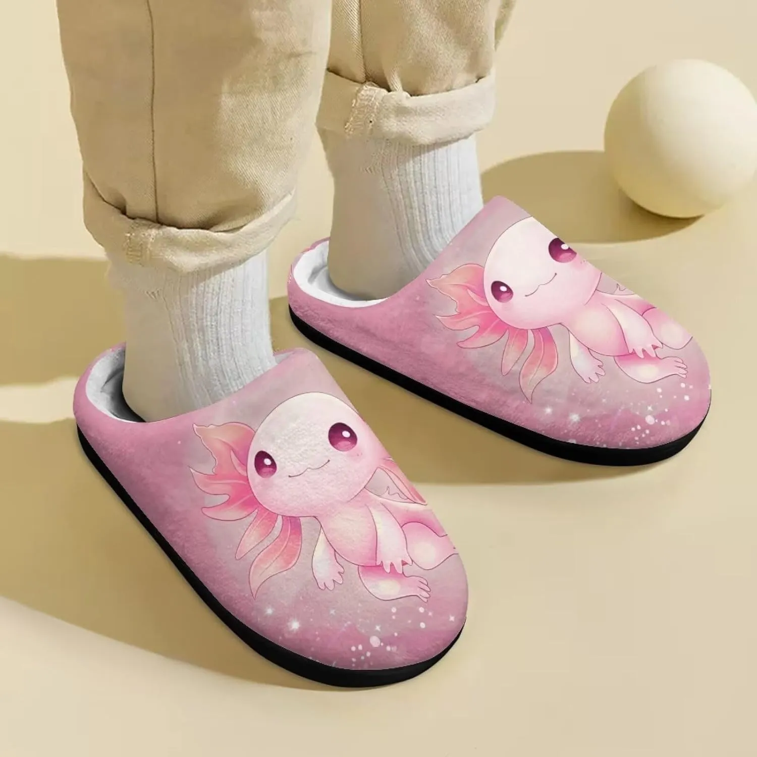 Flashideas Toddler Slippers Kids Fur Lined Warm Slip On Home Slippers Soft Plush Slippers