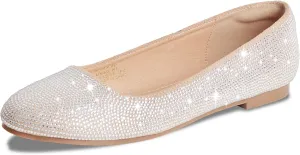 Flats for Women Dressy Ballets Flats Round Toe Slip On Comfort Soft Casual Wedding Driving Dating Black Rhinestone Flats Shoes
