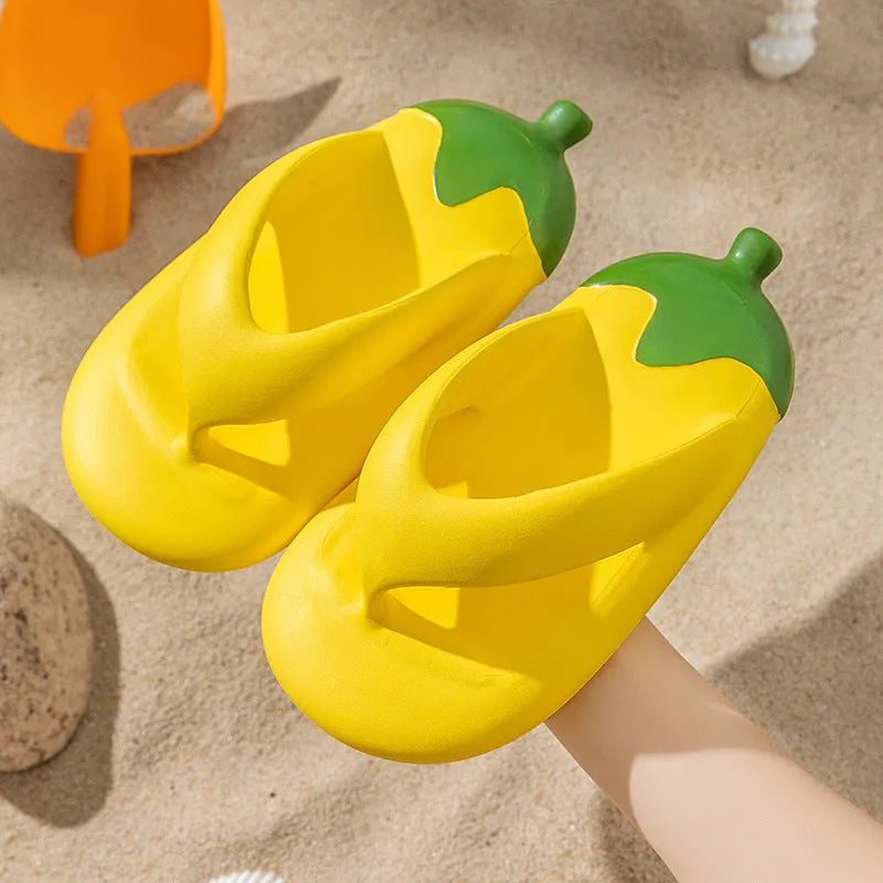 Flip Flops Cute Eggplant Shaped Flexible & Durable