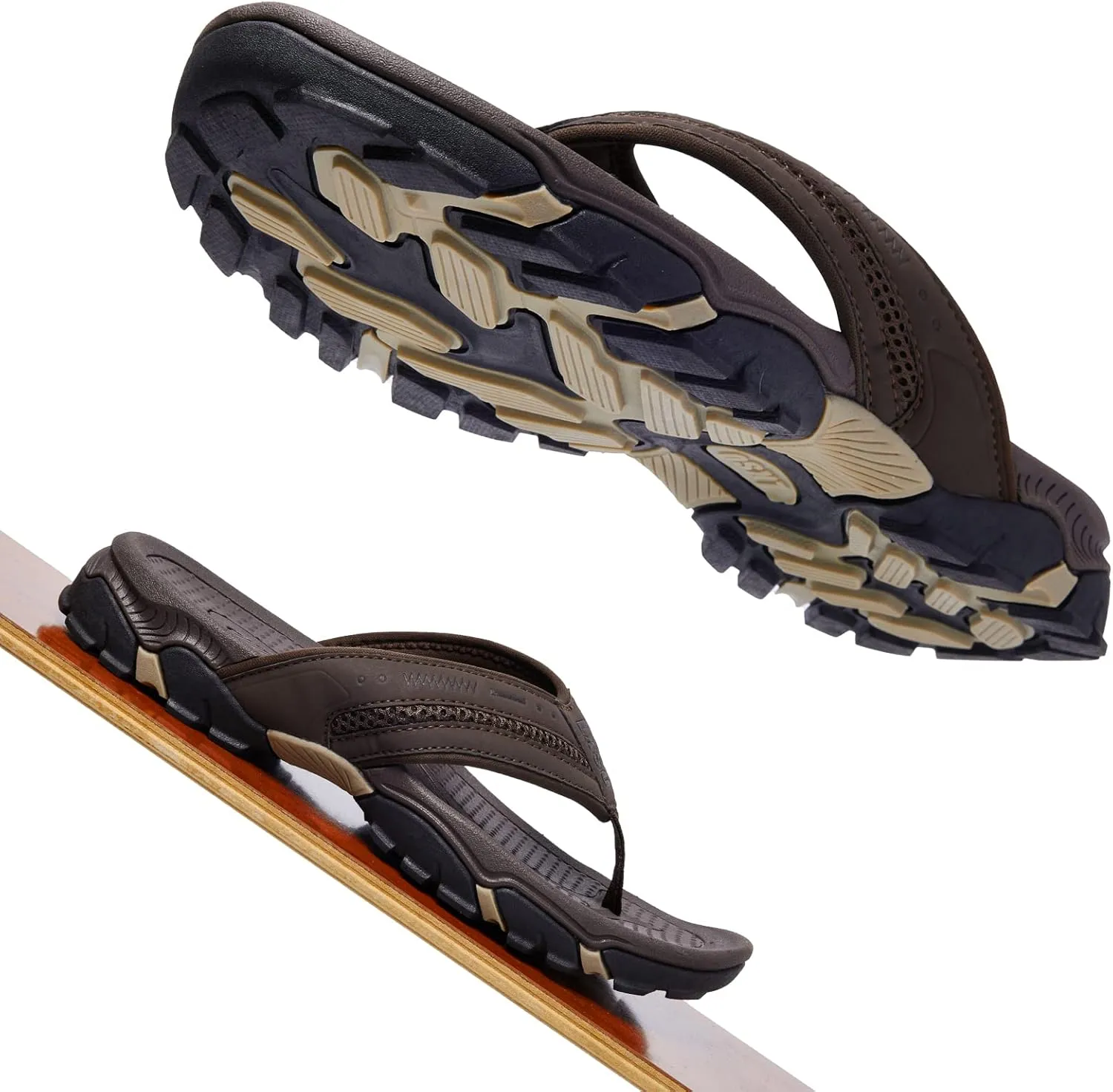 Flip Flops for Men Beach Thong Sandals with Arch Support Water Resistant Slippers Shower Shoes