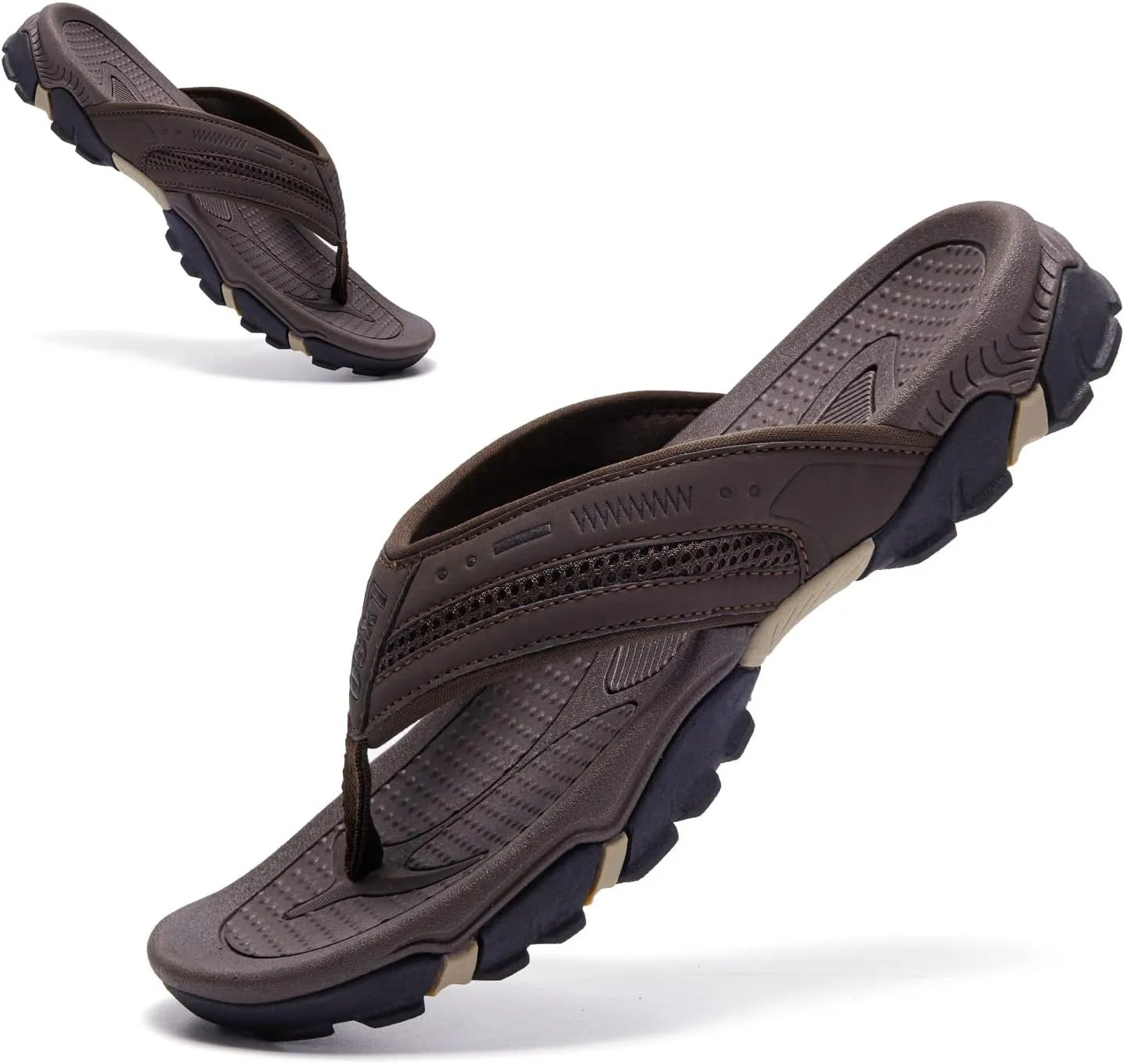 Flip Flops for Men Beach Thong Sandals with Arch Support Water Resistant Slippers Shower Shoes