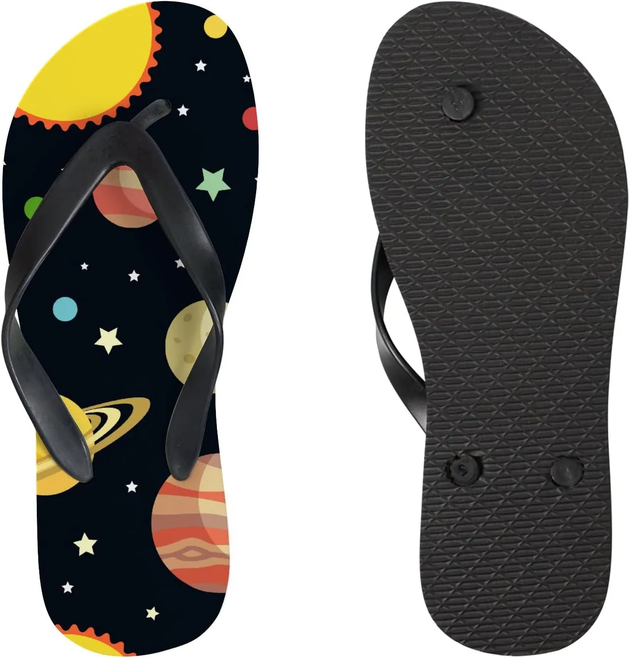 Flip Flops for Women Girls Space Comets and Constellations Summer Casual Thong Slippers Slide Flat Sandals for Beach