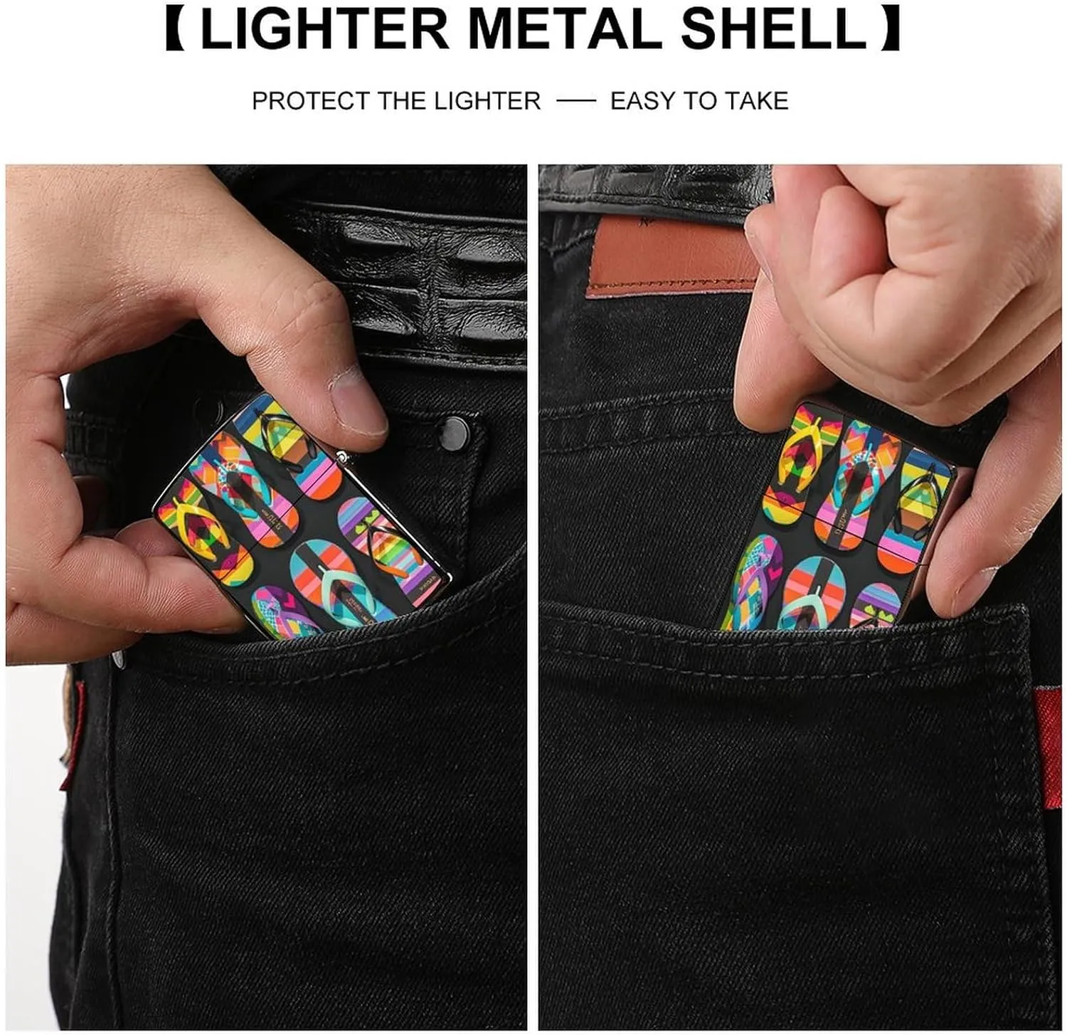 Flip Flops Lighter Case Fashionable Pocket Lighter Holder, Durable Protective Cover for Lighters