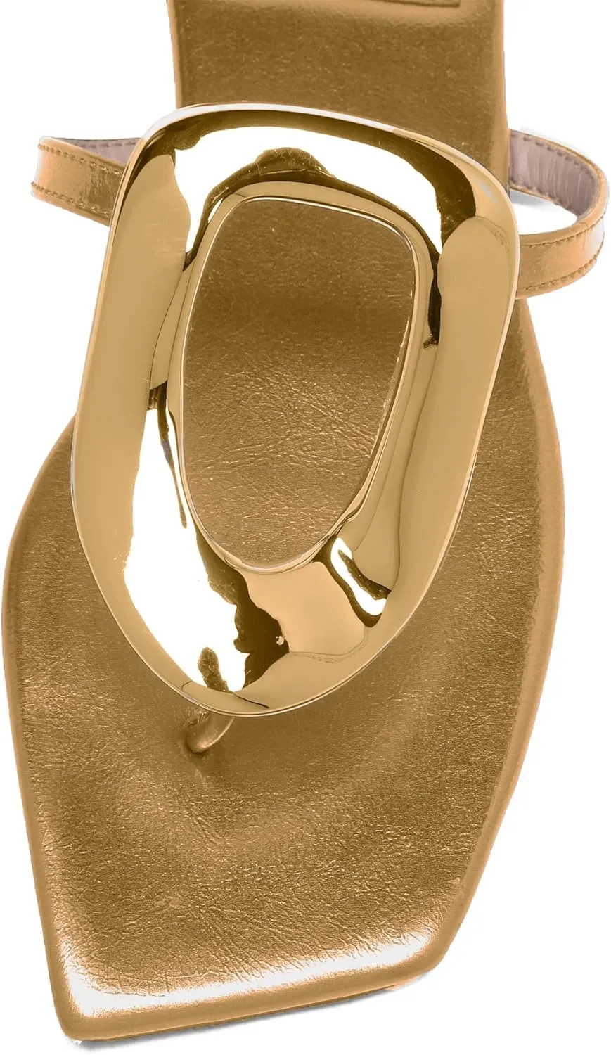 Flip-Flops Sandals for Women Comfortable Open Square Toe Slip on Beach Thong Sandals Casual Fashion Ladies Slipper Dressy Metal Decoration Summer Shoes.