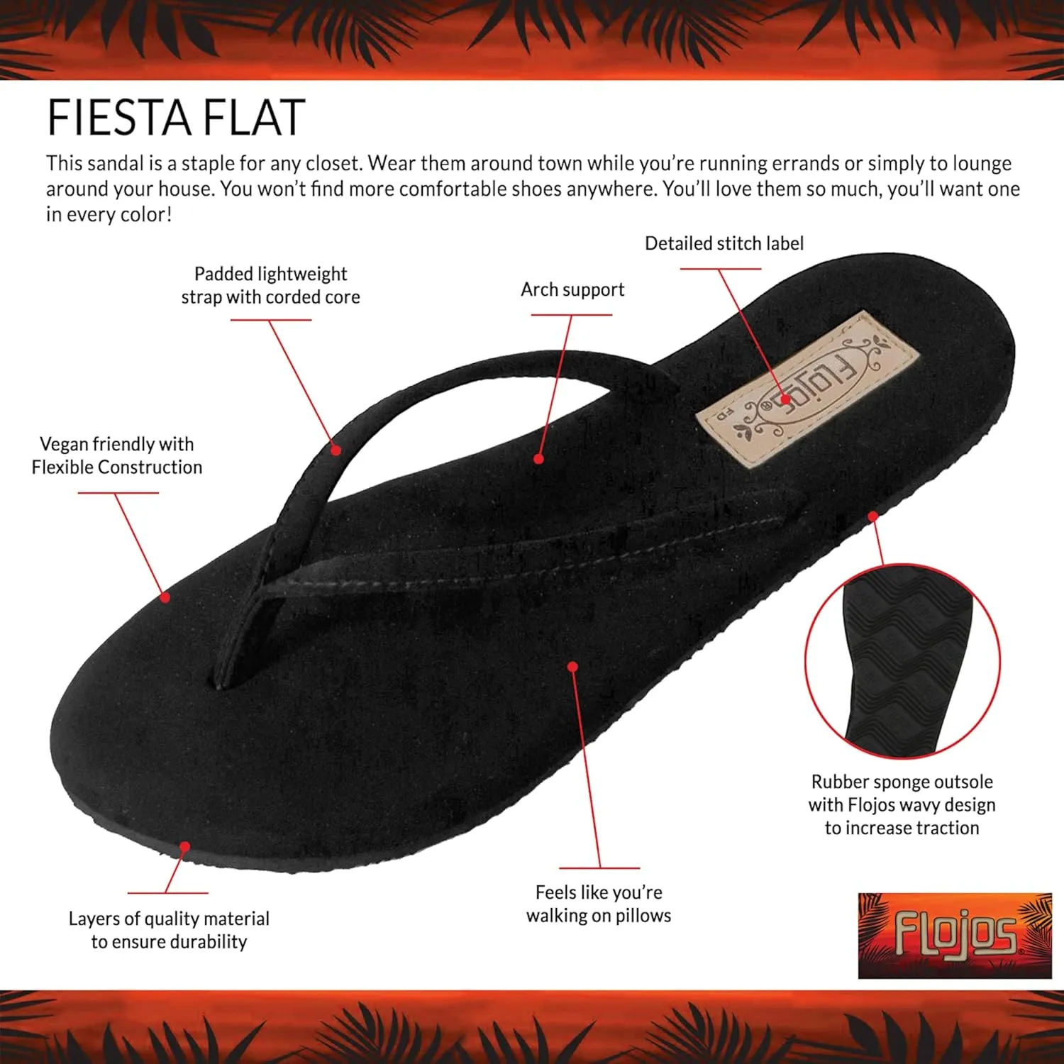 Flojos Women's Fiesta flip Flop