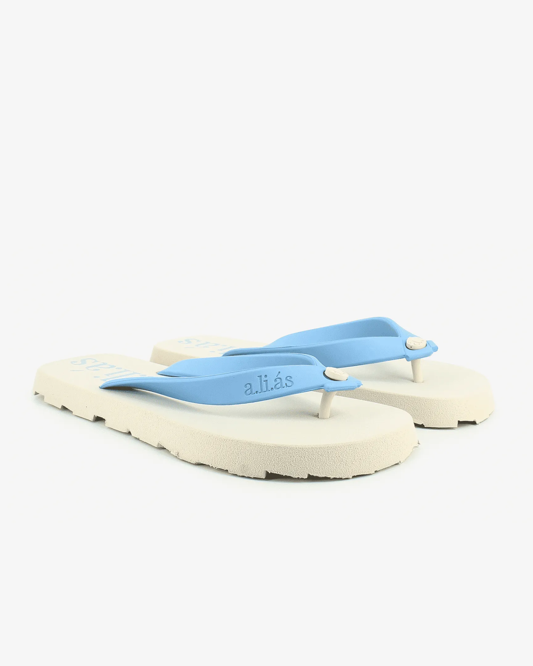 Flos Rubber Flip Flops | Off-White/Cornflower Blue