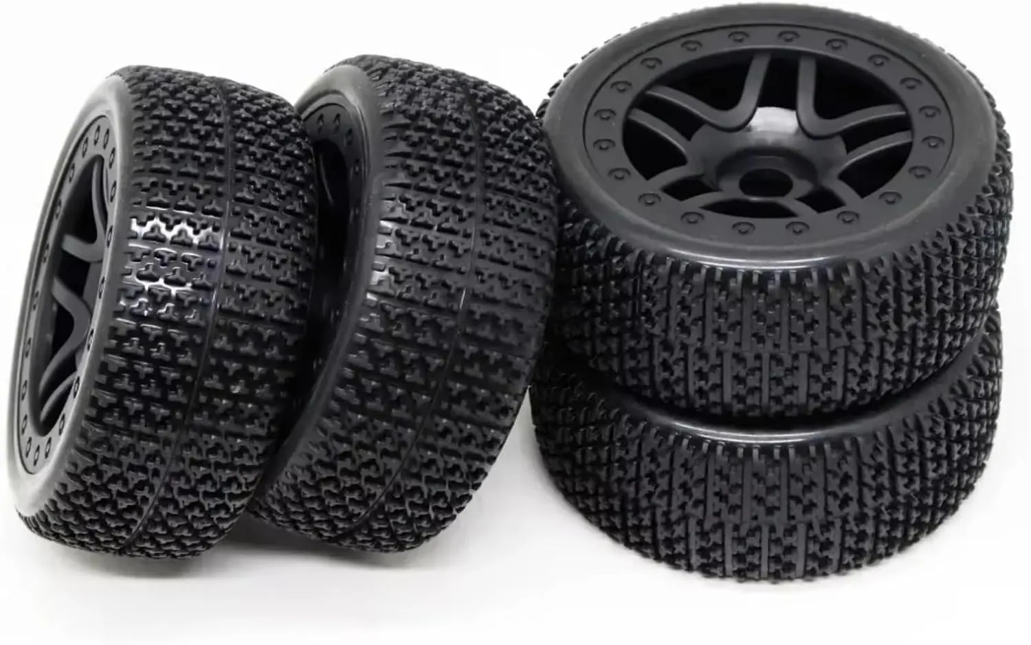 for HG for FS 1/8 4PCS Off-Road Tire Soft Tire Snow Cross-Country for Racing Flat Running Grip Strong Tire RC Car Upgrade Parts Accessories RC Car Repair Kit(Size2)