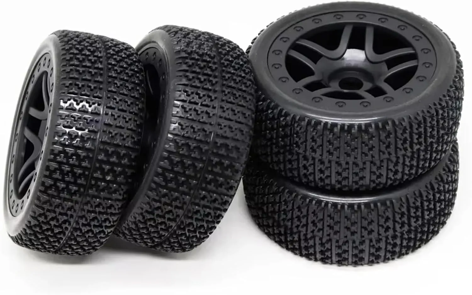 for HG for FS 4PCS 1:8 Off-Road Tire Soft Tire Snow Cross-Country for Racing Flat Running Grip Strong Tire RC Vehicle Wheels Tires(B)