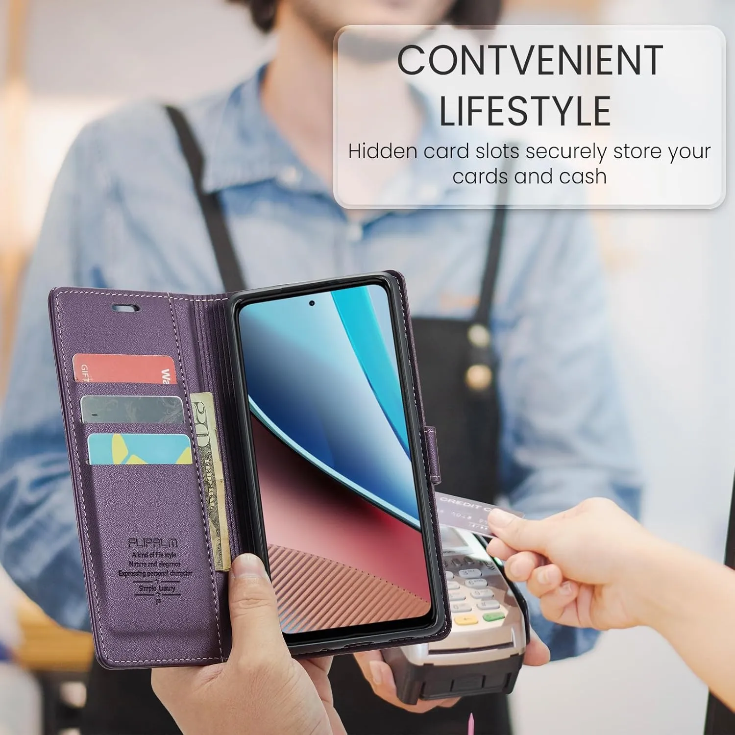 for Samsung Galaxy S24 Ultra Wallet Case with RFID Blocking Credit Card Holder, PU Leather Folio Flip Kickstand Protective Shockproof Cover Women Men for Samsung S24 Ultra Phone case (Purple)