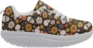 FOR U DESIGNS Fitness Platform Shoes Women Walking Sneaker Casual Wedges Shoes Outdoor for Teenager