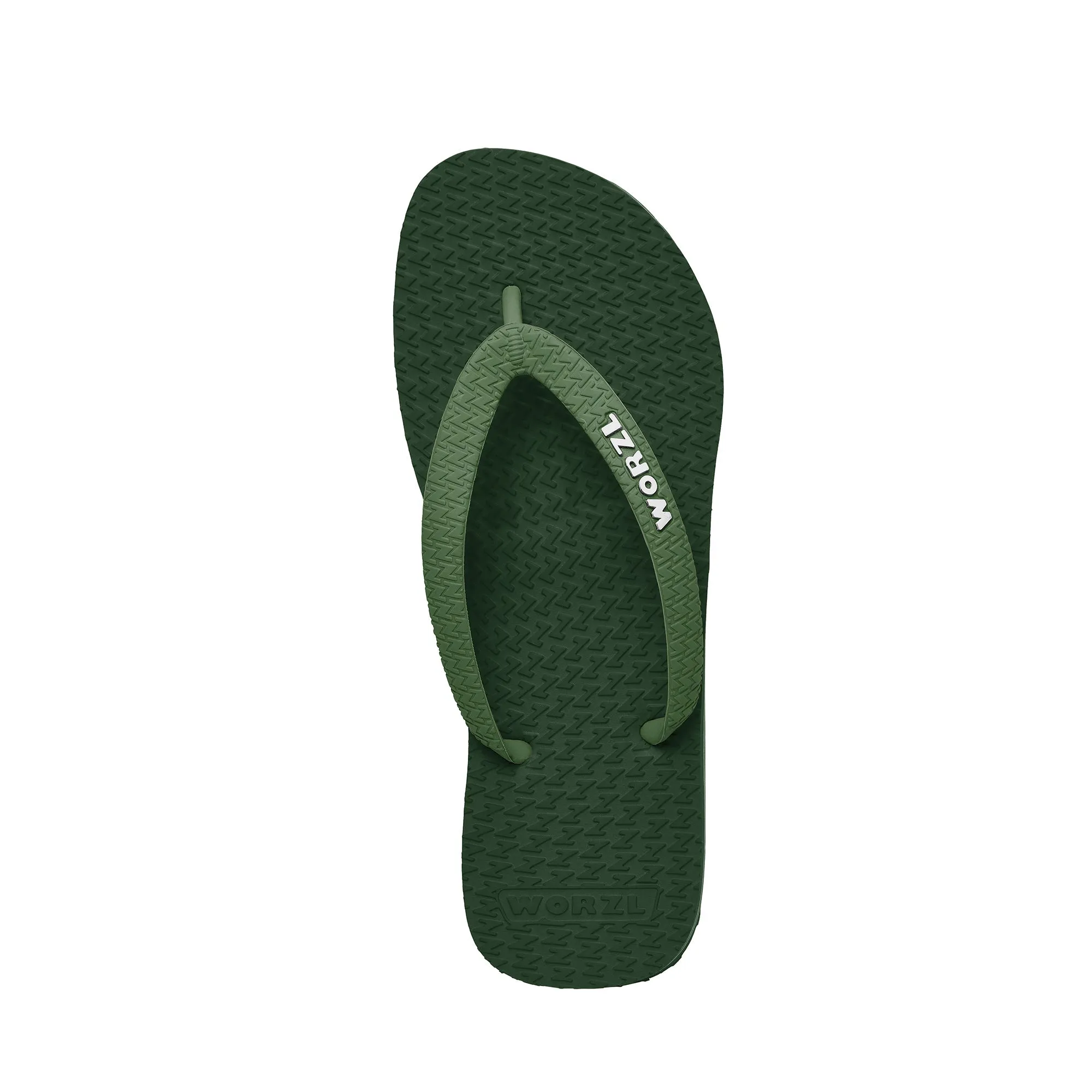 FOREST GREEN - Women's non plastic, biodegradable, rubber flip flops made in the UK.