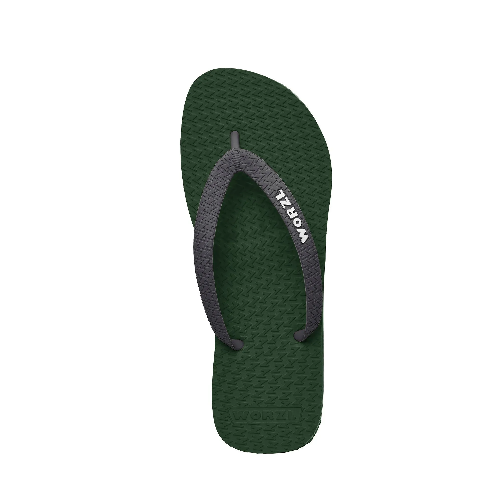 FOREST GREEN - Women's non plastic, biodegradable, rubber flip flops made in the UK.