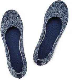 Frank Mully Women’s Ballet Flat Shoes Knit Dress Shoes Round Toe Slip On Ballerina Walking Flats Shoes for Woman Low Wedge Comfort Soft