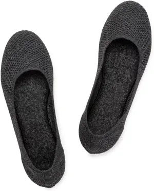 Frank Mully Women’s Ballet Flat Shoes Knit Dress Shoes Round Toe Slip On Ballerina Walking Flats Shoes for Woman Low Wedge Comfort Soft