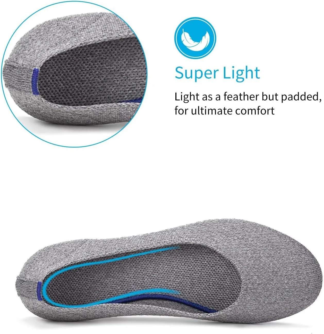 Frank Mully Women’s Ballet Flat Shoes Knit Dress Shoes Round Toe Slip On Ballerina Walking Flats Shoes for Woman Low Wedge Comfort Soft