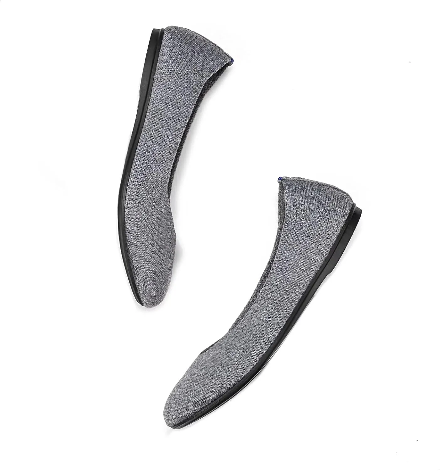 Frank Mully Women’s Ballet Flat Shoes Knit Dress Shoes Round Toe Slip On Ballerina Walking Flats Shoes for Woman Low Wedge Comfort Soft
