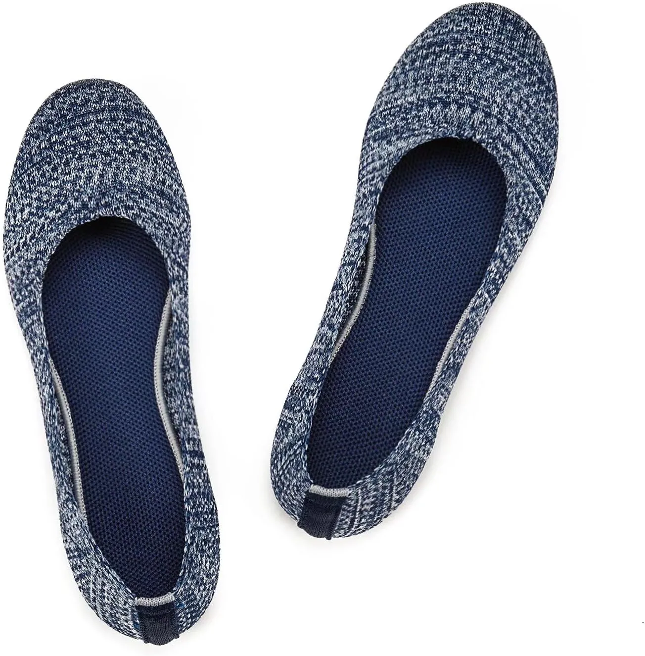 Frank Mully Women’s Ballet Flat Shoes Knit Dress Shoes Round Toe Slip On Ballerina Walking Flats Shoes for Woman Low Wedge Comfort Soft