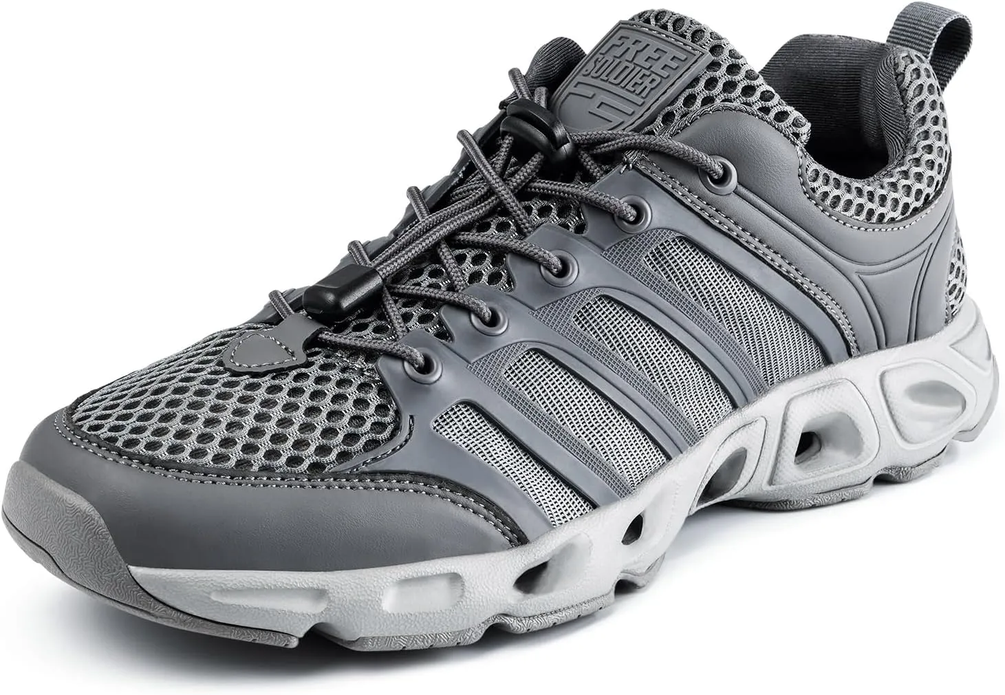 FREE SOLDIER Men’s Hiking Shoes Summer Quick Dry Work Shoes for Water Trekking Tactical Boots Ventilated Ultra Light