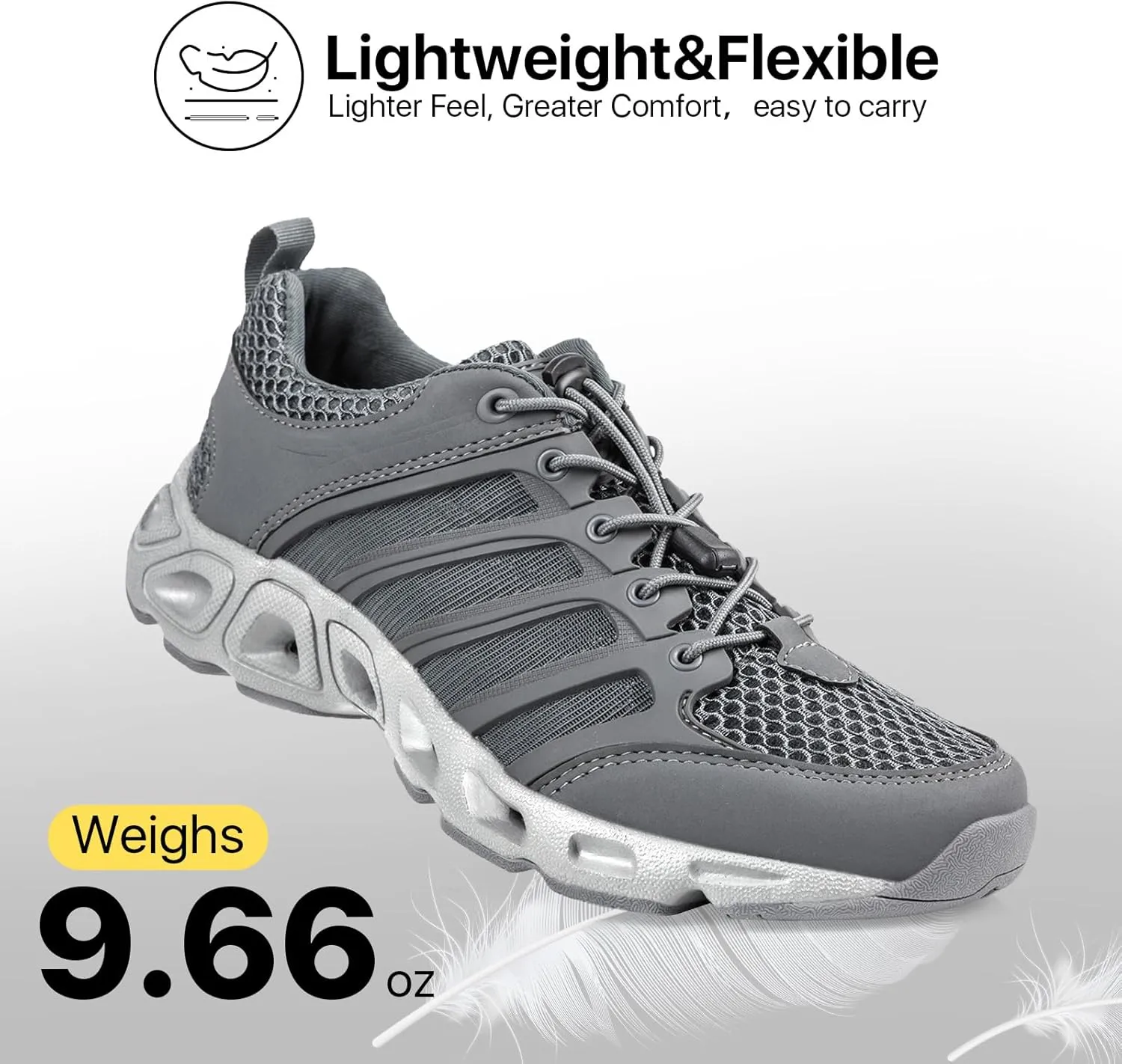 FREE SOLDIER Men’s Hiking Shoes Summer Quick Dry Work Shoes for Water Trekking Tactical Boots Ventilated Ultra Light