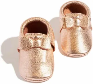 Freshly Picked Newborn Baby Girl Shoes, Ballet Flat Bow Moccasins, Blush