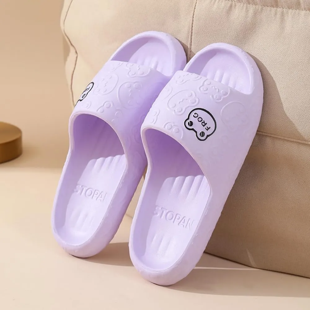 Frog Slippers Cartoon Slippers Summer Female Non-slip Bathroom Couple Home Cute EVA Flip-flops Slippers Outside Wear Men