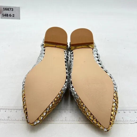 FSJ Gold Stylish Comfort Slip On Ballet Flat Walking Casual Dress Office Shoes
