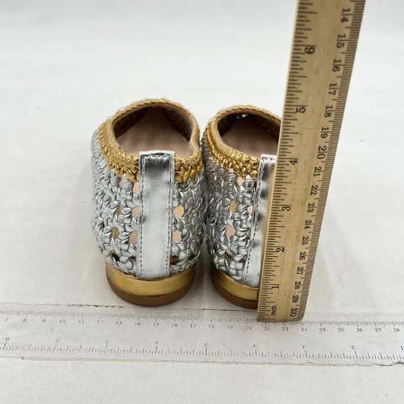 FSJ Gold Stylish Comfort Slip On Ballet Flat Walking Casual Dress Office Shoes
