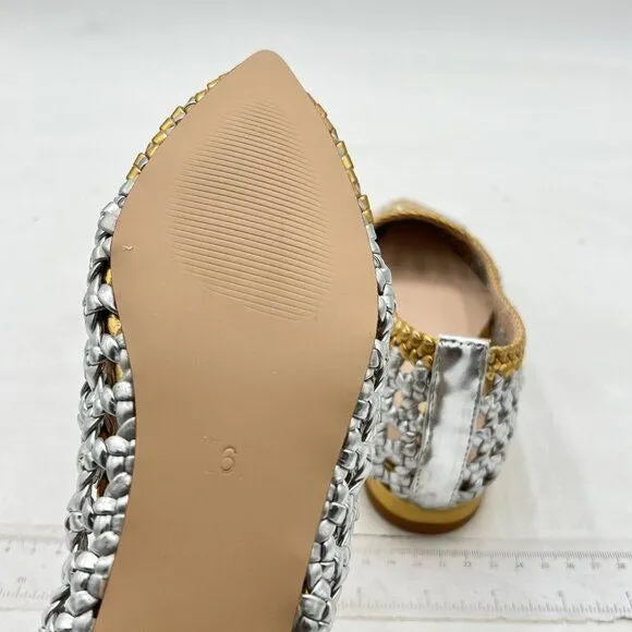 FSJ Gold Stylish Comfort Slip On Ballet Flat Walking Casual Dress Office Shoes