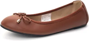 FUNKYMONKEY Women's Ballet Flats Dress Casual Slip-on Bow Round Toe Walking Shoes