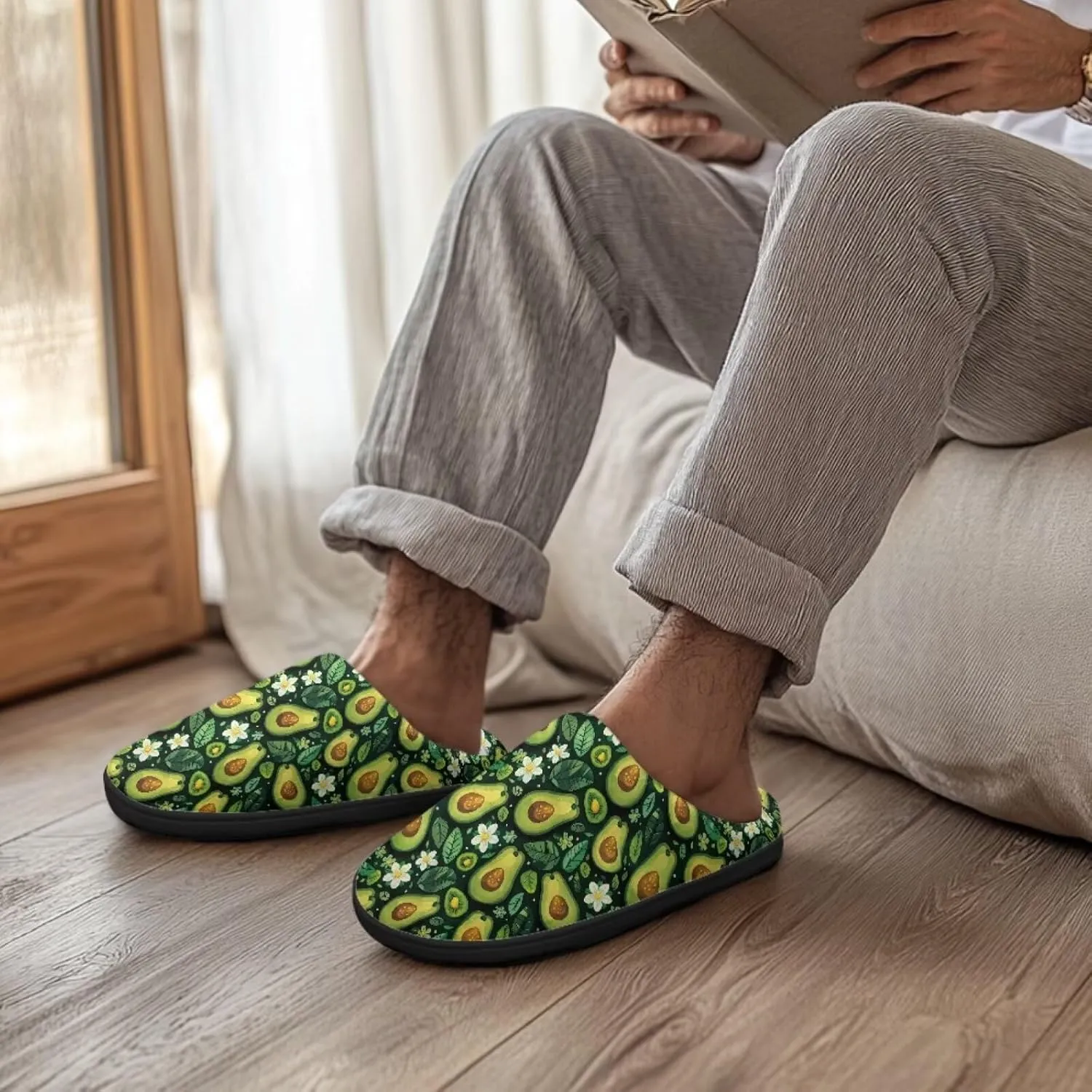 Fuzzy Slippers for Women,Soft Warm House Slippers Fruit Theme Strawberry Slippers Anti Skid Bedroom Slippers Home Shoes