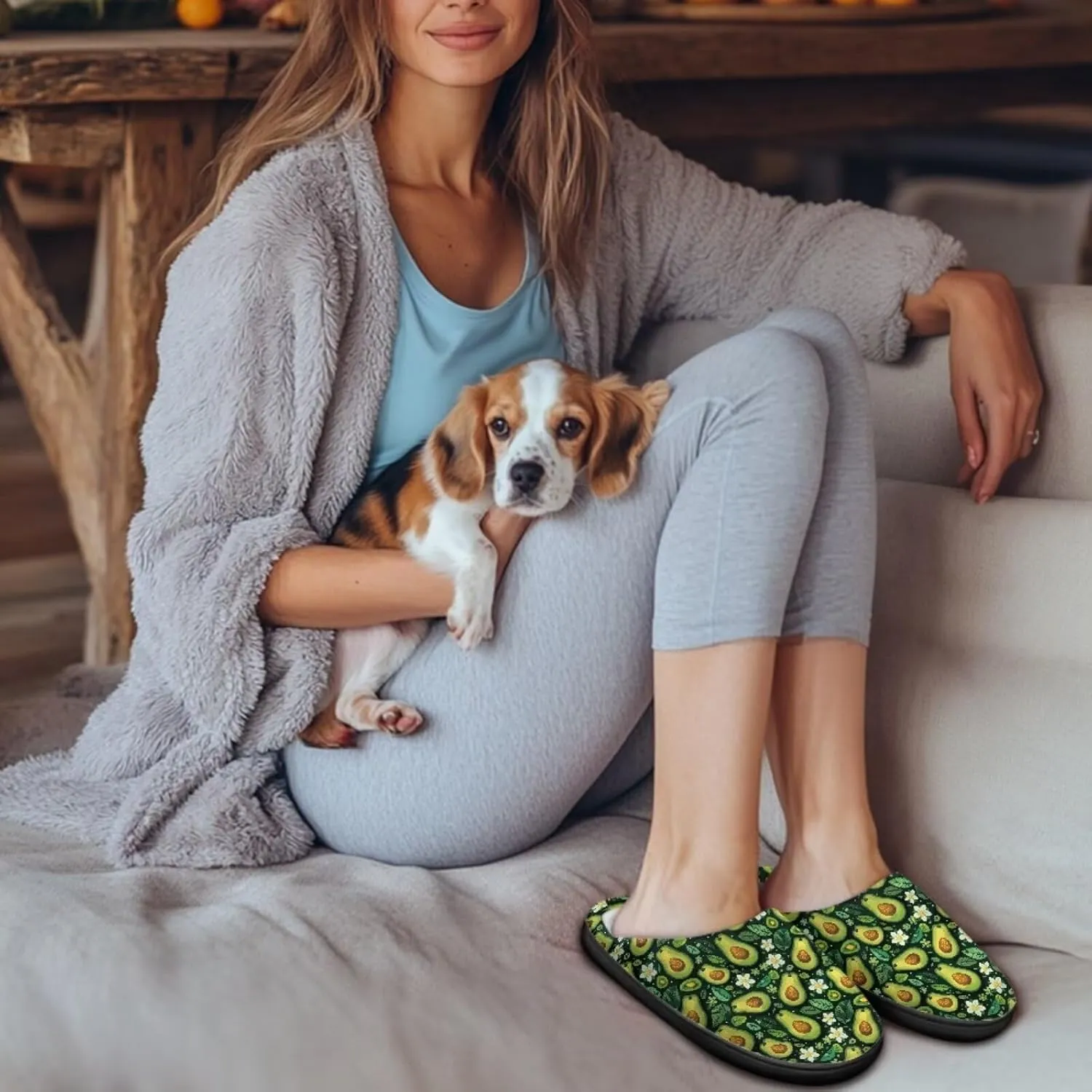 Fuzzy Slippers for Women,Soft Warm House Slippers Fruit Theme Strawberry Slippers Anti Skid Bedroom Slippers Home Shoes