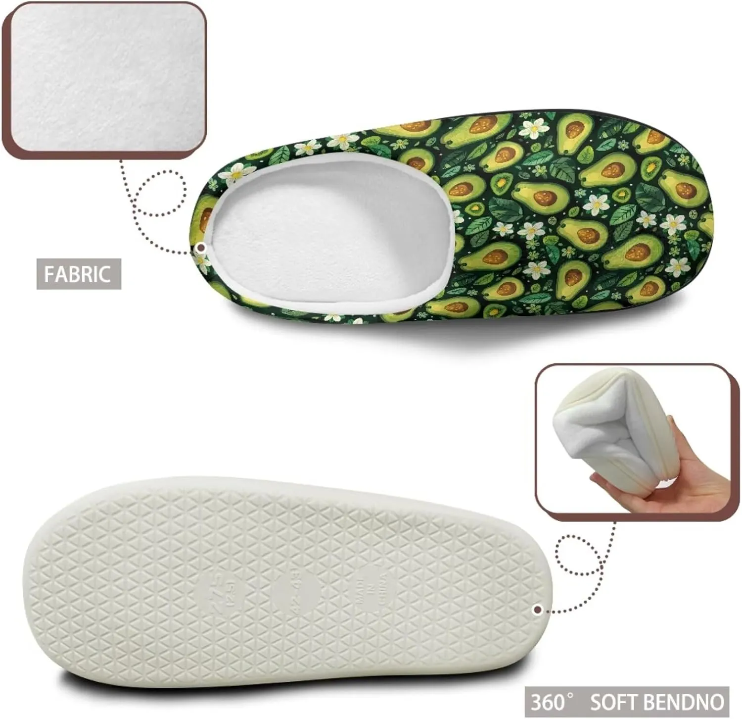 Fuzzy Slippers for Women,Soft Warm House Slippers Fruit Theme Strawberry Slippers Anti Skid Bedroom Slippers Home Shoes