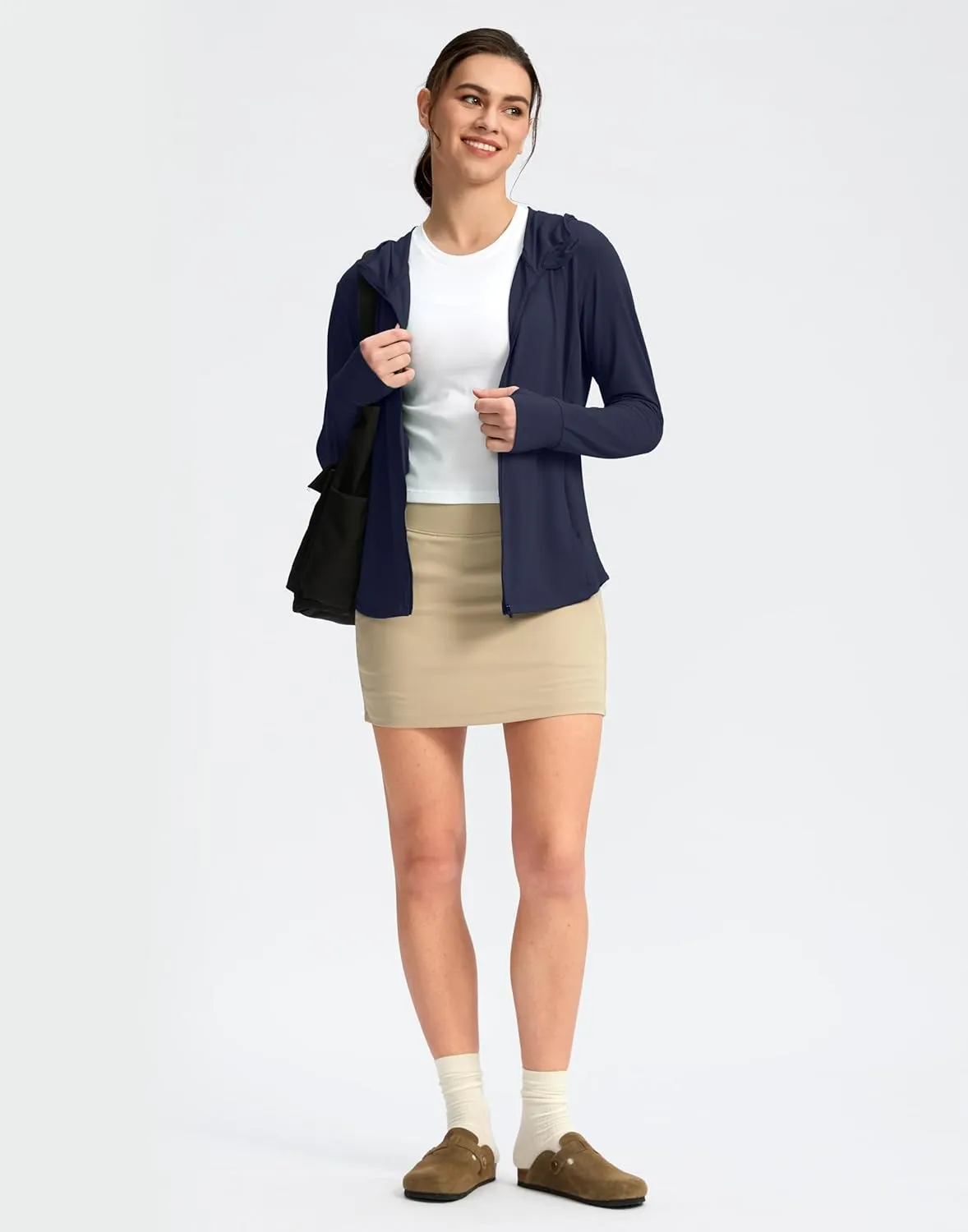 G Gradual Women's UPF 50  Sun Protection Hoodie Jacket with Ponytail Hole and 4 Pockets Lightweight Long Sleeve for Hiking