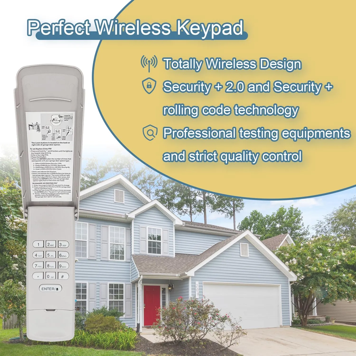 G940EV-P2 Universal Garage Door Keypad, Replaces 940EV-P2 KLIK2U-P2 940EV Wireless Keyless Keypad for All Chamberlain/Liftmaster Garage Door Openers Produced Since 1993