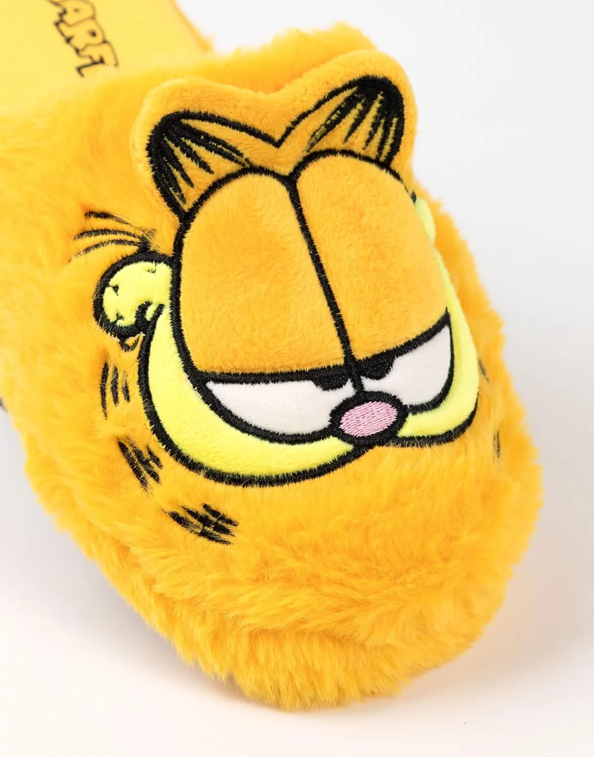 Garfield Fluffy Yellow Slippers | Unisex Animated Tabby Cat House Sliders | Soft Slip-On Footwear for Adults