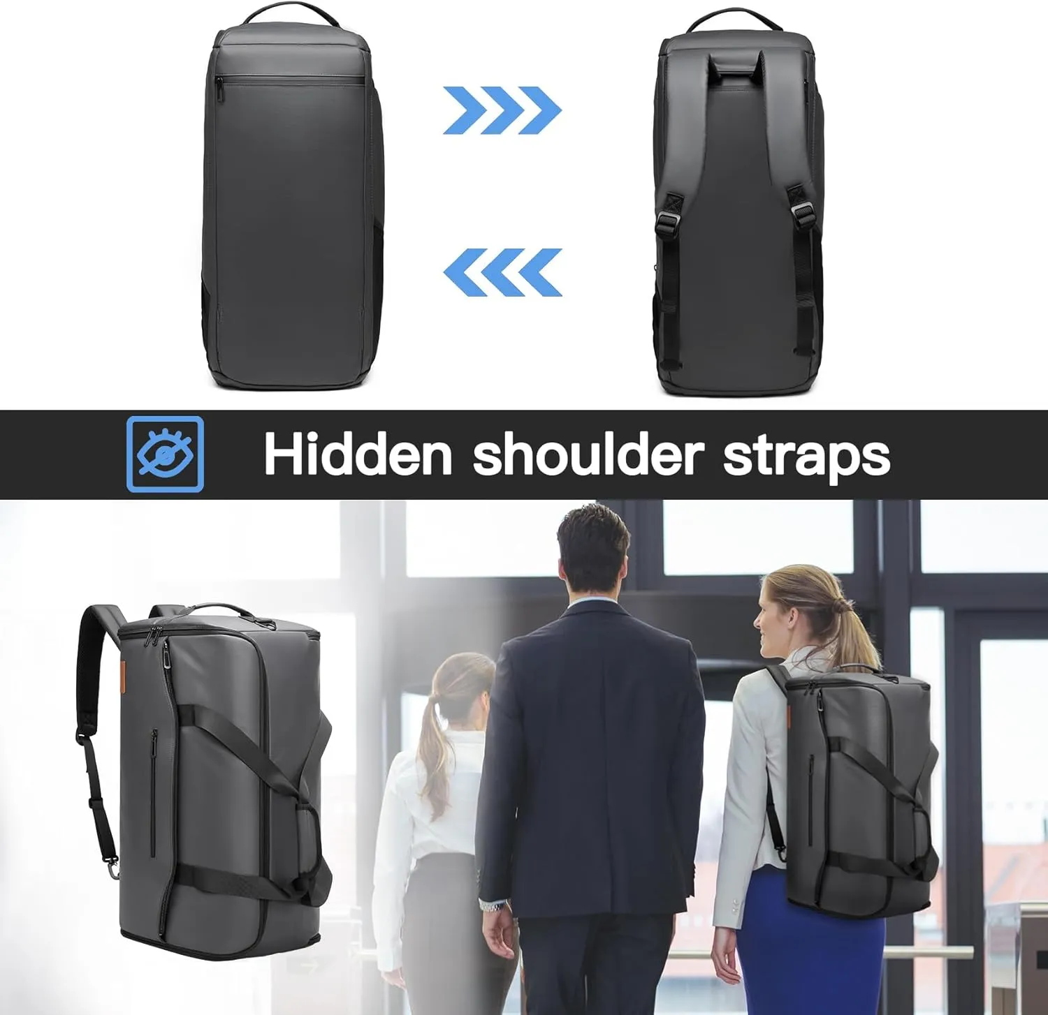 Garment Duffle Bags for Travel,Moulyan Convertible Garment Bag with Shoe Compartment,3 in 1 Waterproof Travel Suit Bag with Shoulder Strap for Men Women
