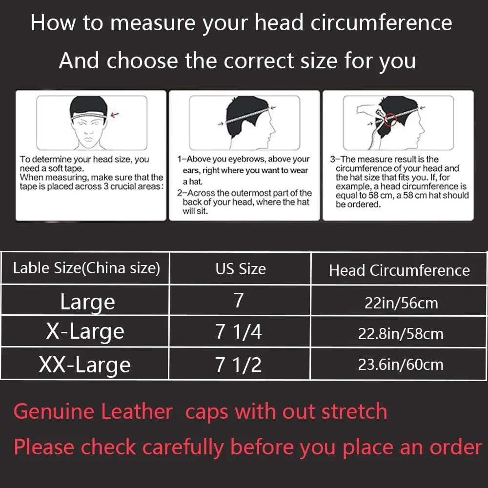 Genuine Leather Newsboy Caps for Men, Real Suede Irish Cabbie Driving Ivy Flat Hat