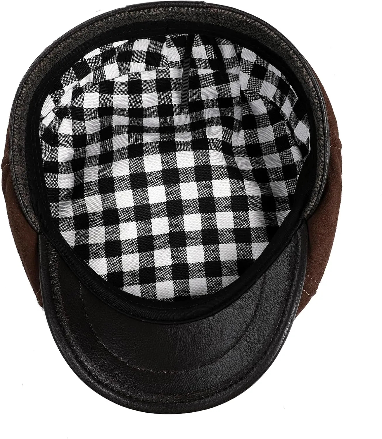 Genuine Leather Newsboy Caps for Men, Real Suede Irish Cabbie Driving Ivy Flat Hat